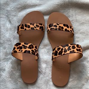 JCrew Leopard Slide Sandal